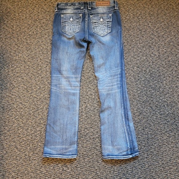 Rock Revival Mandell Easy Boot Jeans Size 29 Embroidered Pocket Rocks - Picture 12 of 15